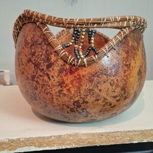 Handcrafted Beaded Decorative Basket